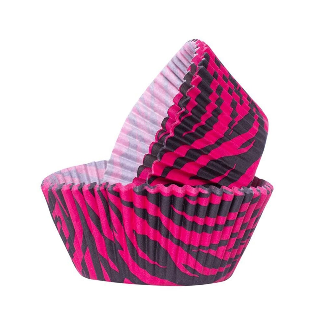 Hot Pink Zebra Print Standard Size Cupcake Wrappers & Liners | 25 PC Set